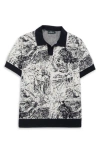Rodd & Gunn Bowlers Creek Floral Jacquard Cotton Polo In Riversand