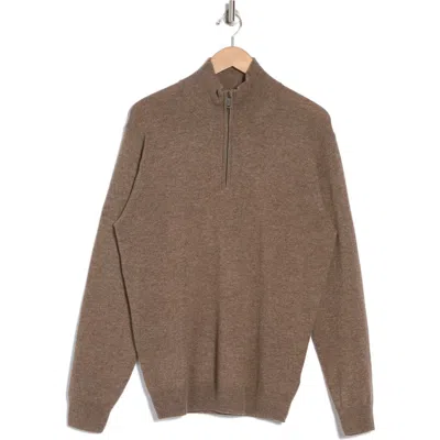 Rodd & Gunn Cashmere Merino Half-zip Sweater In Bark