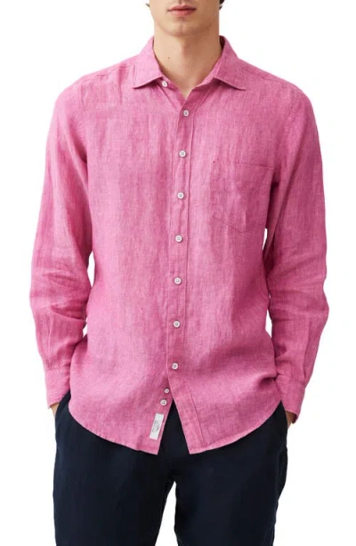 Rodd & Gunn Coromandel Linen Shirt In Flamingo