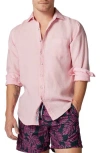 Rodd & Gunn Coromandel Button-up Linen Shirt In Shell Pink