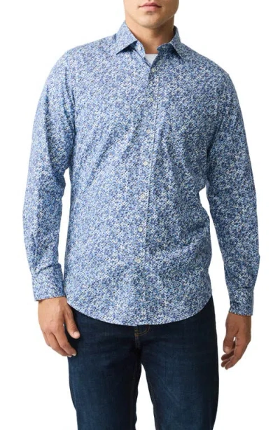 Rodd & Gunn Dannevirke Floral Button-up Shirt In Lagoon