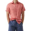 Rodd & Gunn Ellerslie Linen Textured Classic Fit Button-up Shirt In Crimson
