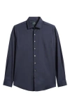 Rodd & Gunn Esk Valley Wool Mélange Button-up Shirt In Eclipse