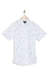 Rodd & Gunn Forest Estate Print Cotton Short Sleeve Button-up Shirt In White/blue