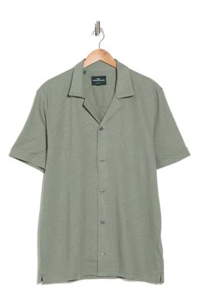 Rodd & Gunn Franklin Linen & Cotton Camp Shirt In Fern
