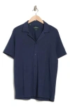 Rodd & Gunn Franklin Linen & Cotton Camp Shirt In Midnight