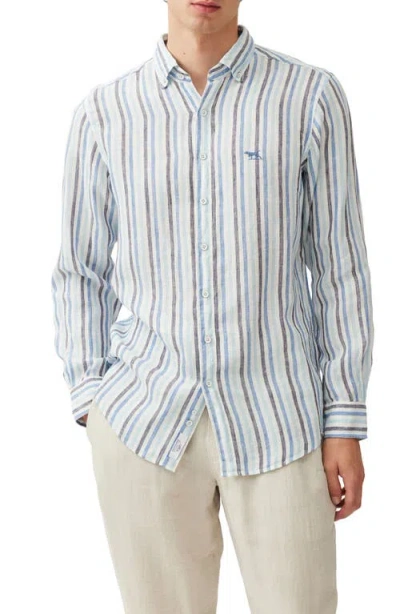 Rodd & Gunn Gimmerburn Slim Fit Linen Shirt In Stonewash