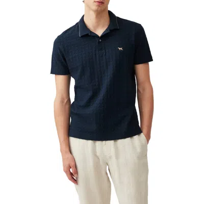 Rodd & Gunn Glen Albyn Textured Polo Shirt In Eclipse
