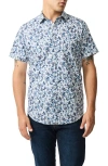 Rodd & Gunn Herbertville Floral Short Sleeve Button-up Shirt In Lake