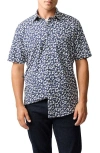 Rodd & Gunn Jameison Bay Floral Short Sleeve Cotton Button-up Shirt In Navy