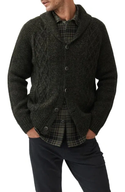 Rodd & Gunn North East Valley Wool Shawl Collar Cardigan In Fatigue