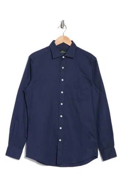Rodd & Gunn Penrose Linen Blend Button-up Shirt In Navy