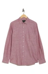 Rodd & Gunn Penrose Linen Blend Button-up Shirt In Ruby