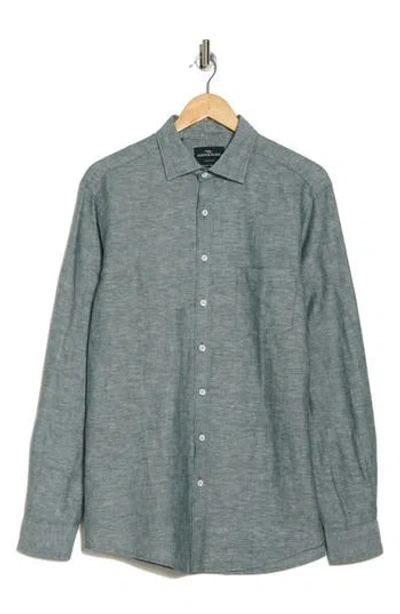 Rodd & Gunn Penrose Linen Blend Button-up Shirt In Seagrass