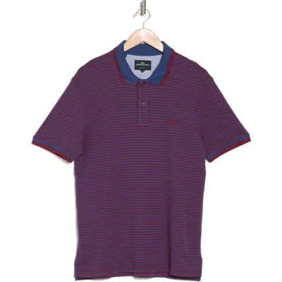 Rodd & Gunn Pine Hill Stripe Polo In Burgundy Multi