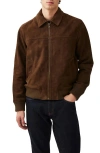 Rodd & Gunn Redvale Sheepskin Suede Bomber Jacket In Pecan