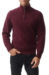 Rodd & Gunn Robbies Road Quarter Zip Sweater In Berry