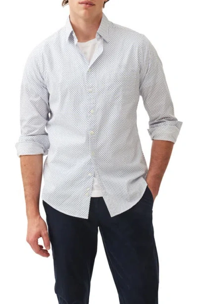 Rodd & Gunn Samson Bay Sports Fit Diamond Print Cotton Button-up Shirt In Snow