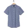 Rodd & Gunn Thatcher Crescent Trim Fit Short Sleeve Button-up Shirt In Navy