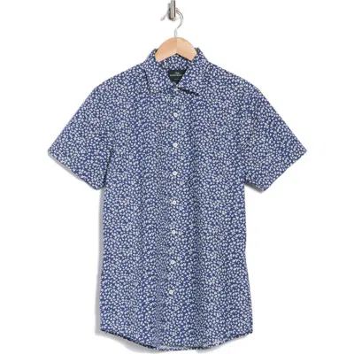 Rodd & Gunn Thatcher Crescent Trim Fit Short Sleeve Button-up Shirt In Navy