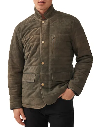Rodd & Gunn Savill Road Quilted Leather Jacket In Fawn