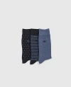 Rodd & Gunn Seafcliff Multi Sock 3 Pack In Blue Multi