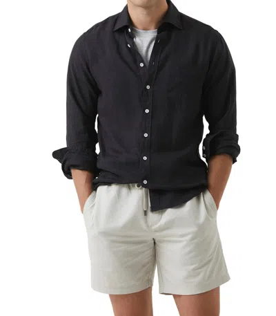 Rodd & Gunn Seaford Sports Fit Long Sleeve Linen Shirt In Black Sands