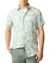 Rodd & Gunn Springflat Slim Fit Short Sleeve Linen Shirt In Pistachio