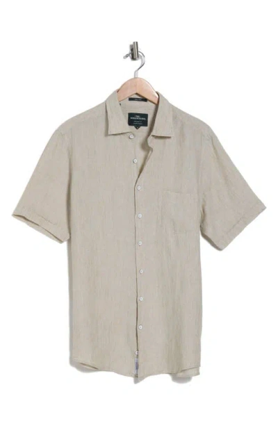 Rodd & Gunn Waiheke Original Fit Short Sleeve Linen Button-up Shirt In Flax