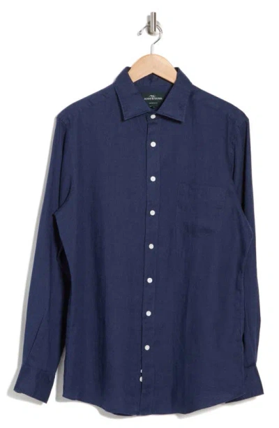 Rodd & Gunn Willowbank Sports Fit Linen Button-up Shirt In Black