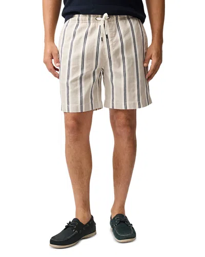 Rodd & Gunn Wingfield Textured Stripe Pull On Shorts In Fog