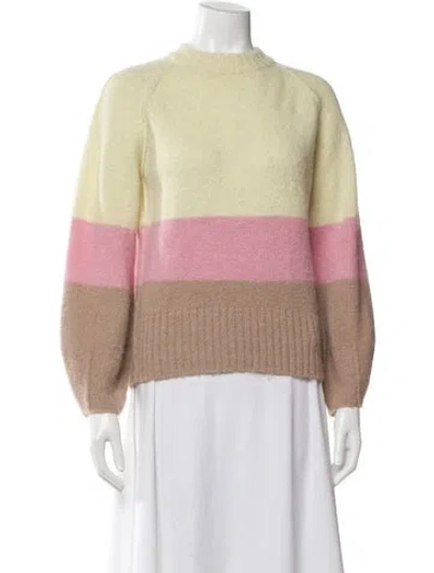 Pre-owned Rodebjer Alpaca Colorblock Pattern Sweater In Neutral