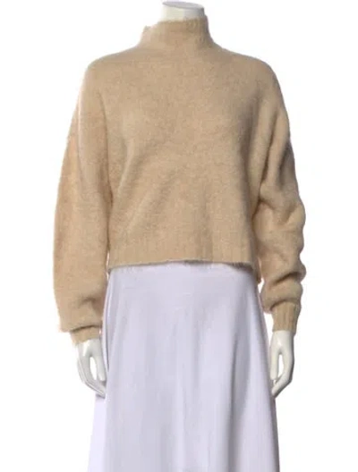 Pre-owned Rodebjer Alpaca Mock Neck Sweater W/ Tags In Neutral
