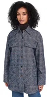 Rodebjer Avril Boucle Check Jacket Utility Blue In Utility Blue