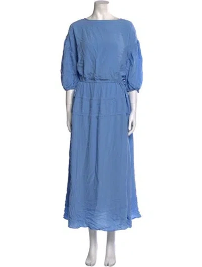 Pre-owned Rodebjer Bateau Neckline Long Dress In Blue