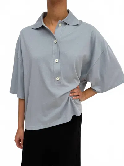 Rodebjer Bliss Polo In Pearl Blue In Multi