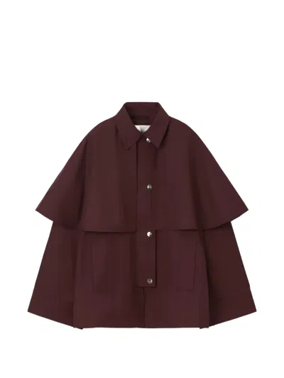 RODEBJER CAPE-DETAIL PRESS-STUD JACKET