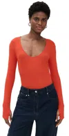 Rodebjer Cora Thong Bodysuit Red In Red
