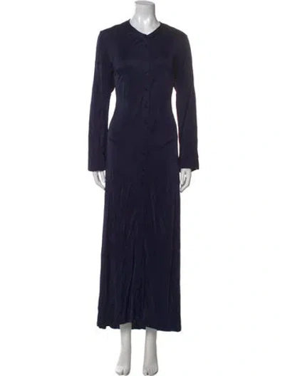 Pre-owned Rodebjer Crew Neck Long Dress In Blue
