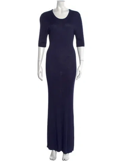Pre-owned Rodebjer Crew Neck Long Dress In Blue