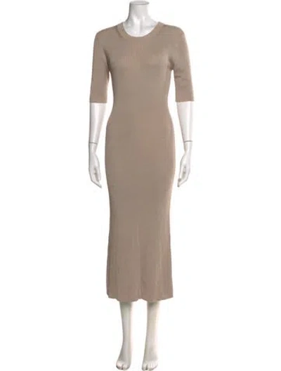 Pre-owned Rodebjer Crew Neck Long Dress In Neutral