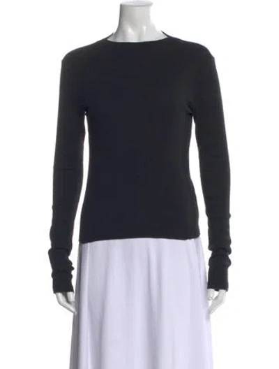 Pre-owned Rodebjer Crew Neck Long Sleeve Top In Black