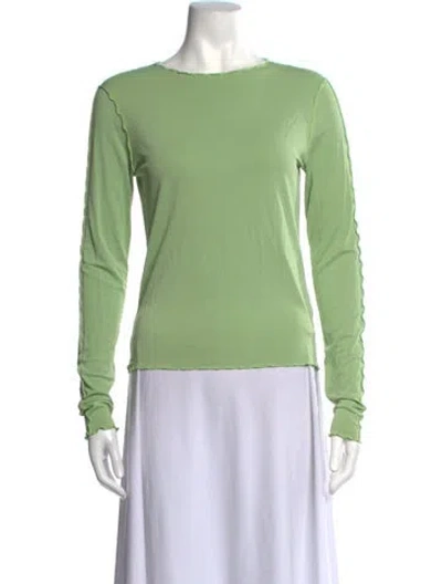 Pre-owned Rodebjer Crew Neck Long Sleeve Top In Green