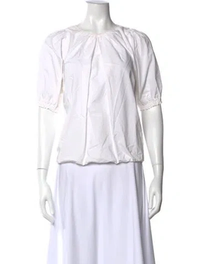 Pre-owned Rodebjer Crew Neck Short Sleeve Blouse In White