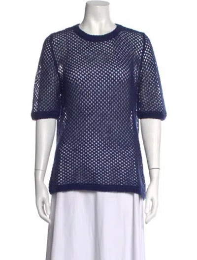 Pre-owned Rodebjer Crew Neck Short Sleeve Top In Blue