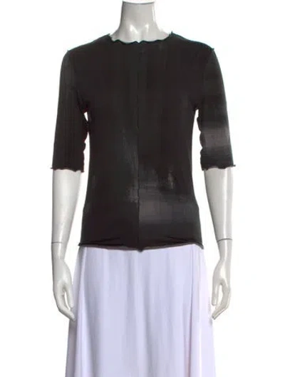 Pre-owned Rodebjer Crew Neck Three-quarter Sleeve Top In Black