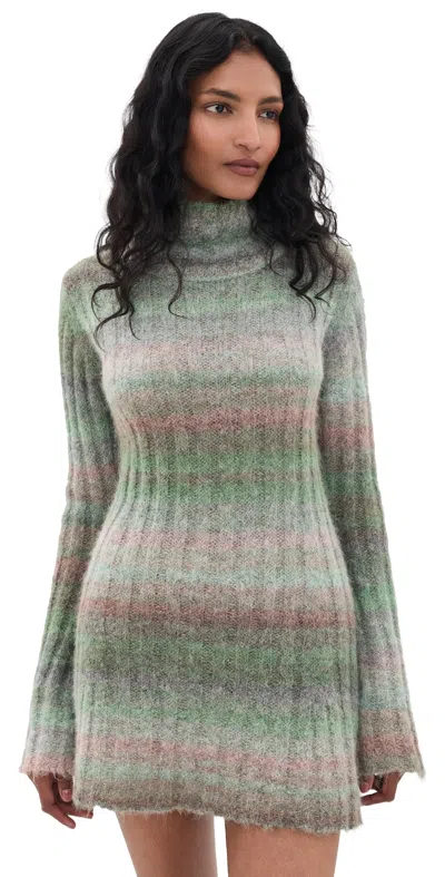 Rodebjer Doona Space Knit Dress Leaf Green Multi