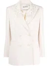 Rodebjer Double-breasted Crochet Blazer In Neutrals