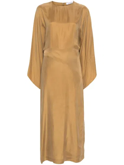 Rodebjer Dreana Twill Maxi Dress In Brown