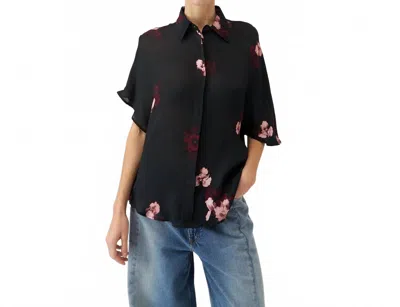 Rodebjer Finch Bouquet Blouse In Wine/black In Multi